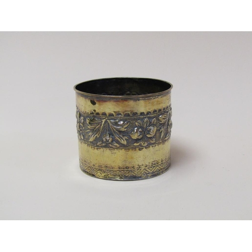 1643A - VICTORIAN SILVER GILT CYLINDRICAL POT, LONDON 1885