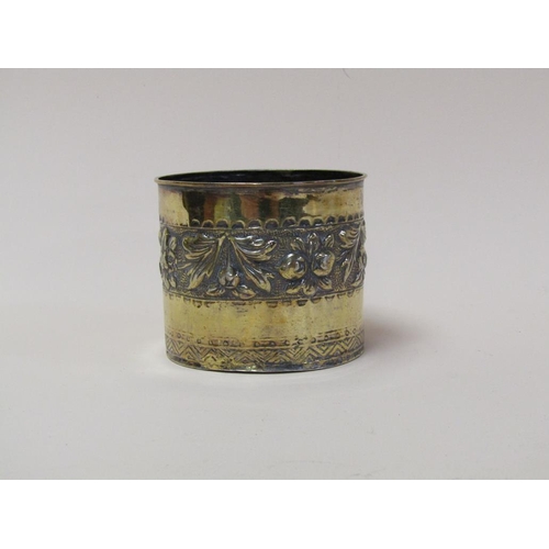 1643A - VICTORIAN SILVER GILT CYLINDRICAL POT, LONDON 1885