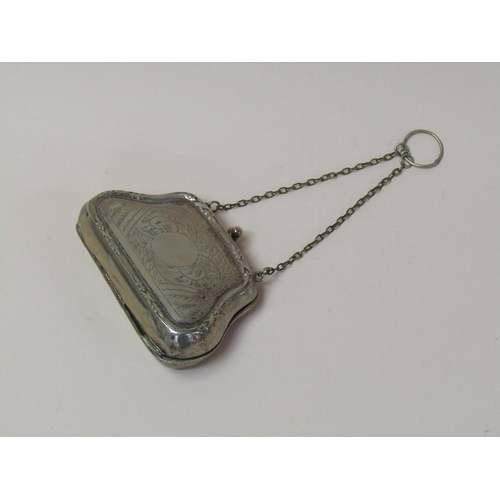 1647 - SILVER PLATED LADIES PURSE AND CHAIN