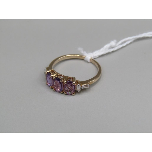 1650 - YELLOW GOLD PURPLE SPINEL RING SIZE L 1/2