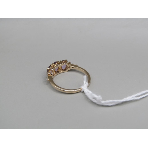 1650 - YELLOW GOLD PURPLE SPINEL RING SIZE L 1/2