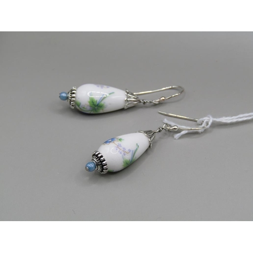 1678 - VINTAGE BEAD EARRINGS ON NEW SILVER WIRES