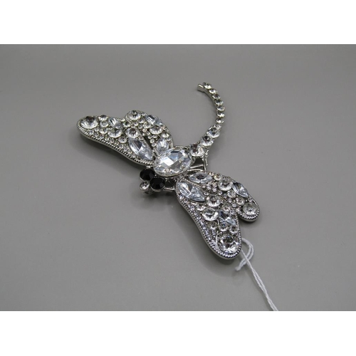 1683 - LARGE DRAGONFLY DIAMANTE BROOCH