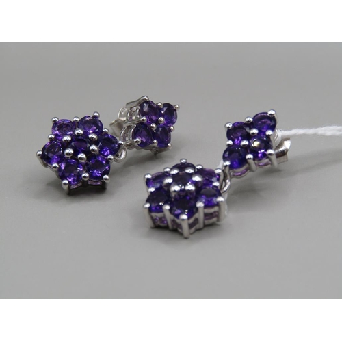 1684 - SILVERY AMETHYST EARRINGS