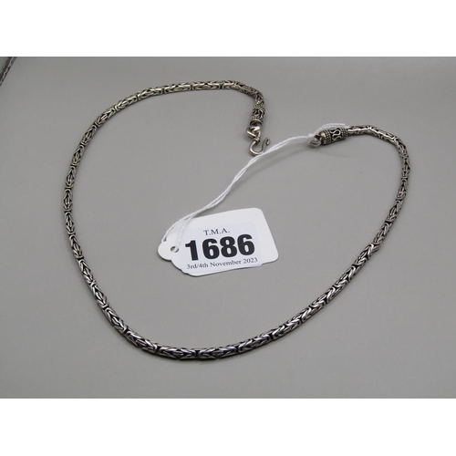 1686 - ORNATE SILVER NECKLACE 18