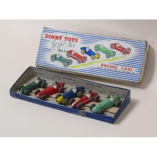 1694 - DINKY TOYS GIFT SET NO.4 - RACING CARS, COOPER BRISTOL, ALFA ROMEO, FERRARI, HWM & MASERATI