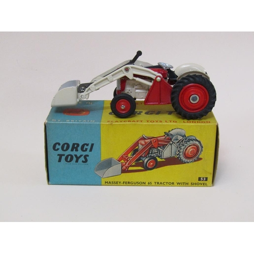 1695 - CORGI TOYS FOUR BOXED VEHICLES - 239 VOLKSWAGON KARMANN GEAR, 437 SUPERIOR AMBULANCE ON CADILLAC CHA... 