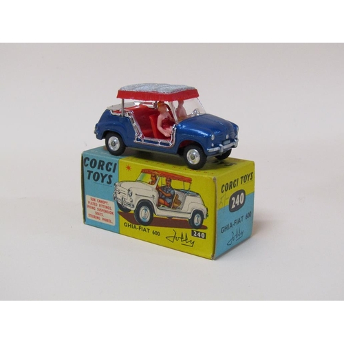 1695 - CORGI TOYS FOUR BOXED VEHICLES - 239 VOLKSWAGON KARMANN GEAR, 437 SUPERIOR AMBULANCE ON CADILLAC CHA... 