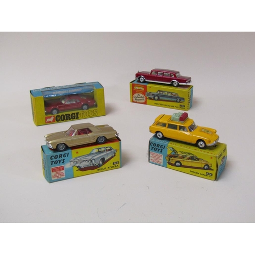 1696 - FOUR BOXED CORGI TOYS - NO.436 CITROEN SAFARI, 247 MERCEDES BENZ 600 PULLMAN, 245 BUICK RIVERA & 276... 