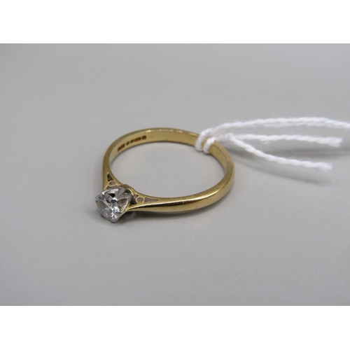 1583B - 18ct GOLD DIAMOND SOLITAIRE RING SIZE M