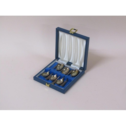 1763 - BOX SET OF SIX SILVER SPOONS IN FITTED CASE