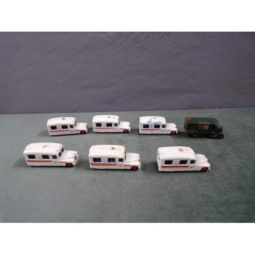 1313 - BOX OF DINKY AMBULANCES