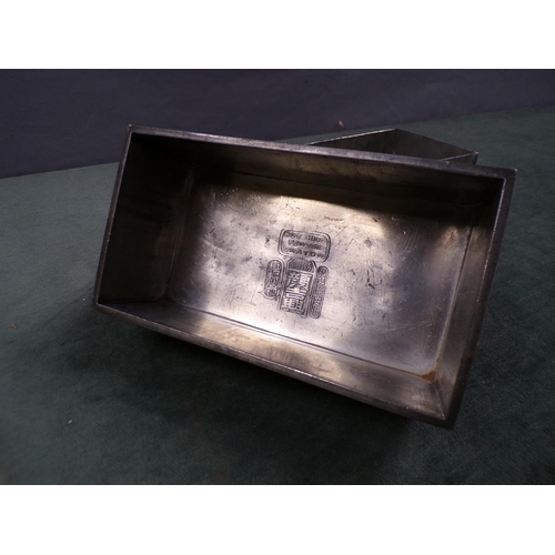 1347 - ORIENTAL PEWTER BOX, 15CM W