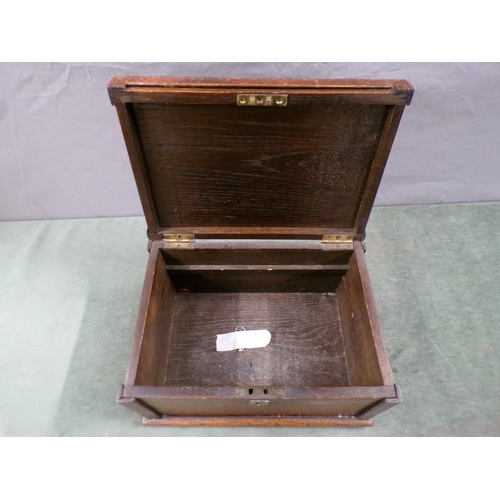 1356 - EARLY 20C OAK BOX, 26.5CM W