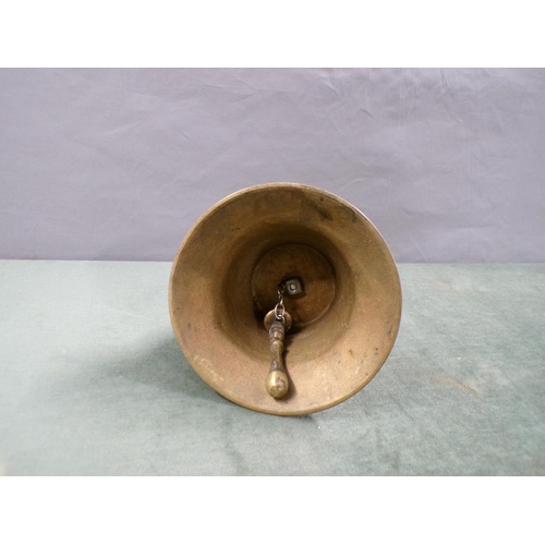 1363 - BRASS HAND BELL, 22CM H