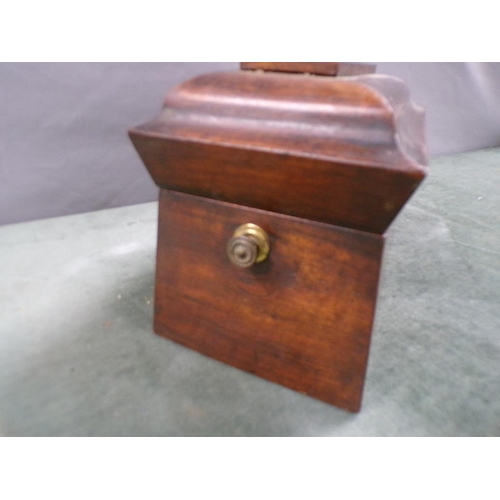 1413 - GEORGIAN MAHOGANY TWO COMPARTMENT TEA CADDY, 25CM W