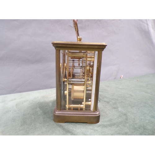 1481 - MATTHEW NORMAN BRASS CASED CARRIAGE CLOCK, 14CM H