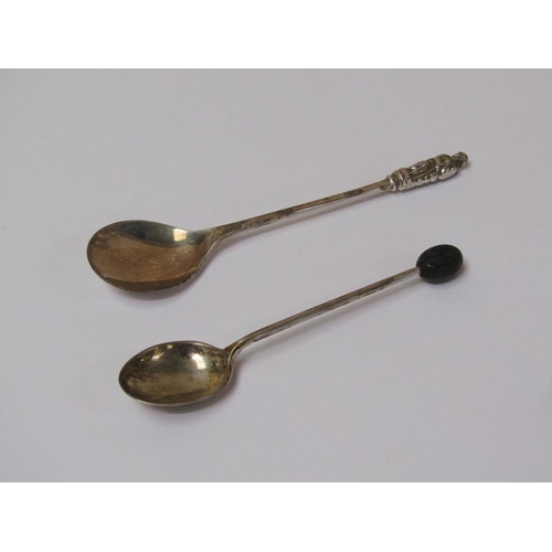 1807 - BOXED SET OF SIX BEAN SPOONS AND A BOX OF SIX APOSTLE TERMINAL SPOONS