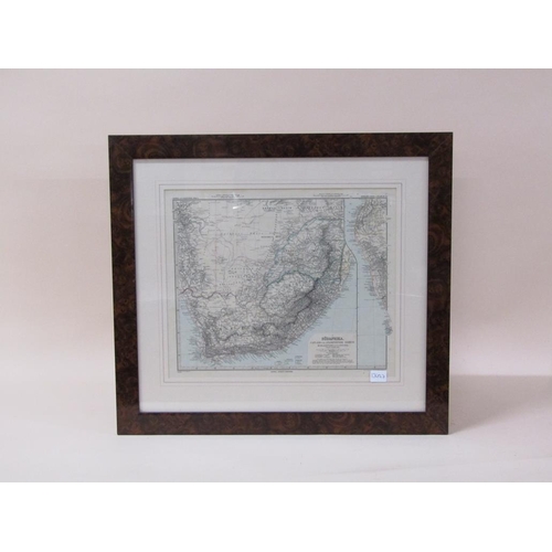 1201 - FRAMED ANTIQUE MAP OF SUD-AFRIKA BY VON R.LUDDECKE, F/G, 37CM X 44CM; FURTHER MAP OF THE SOUTH AFRIC... 