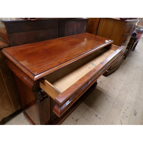 2088 - VICTORIAN MAHOGANY SIDE CABINET, 122CM W, 92CM H