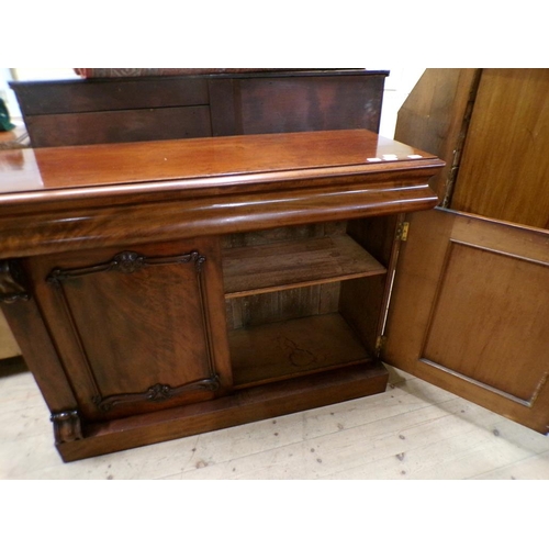 2088 - VICTORIAN MAHOGANY SIDE CABINET, 122CM W, 92CM H