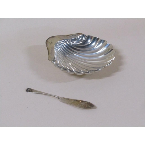 1770 - BOXED SILVER SHELL BUTTER DISH, LONDON 1896 IN ORIGINAL FITTED BOX, 2.3ozt