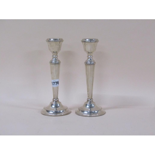 1776 - PAIR OF SILVER FILLED CANDLESTICKS