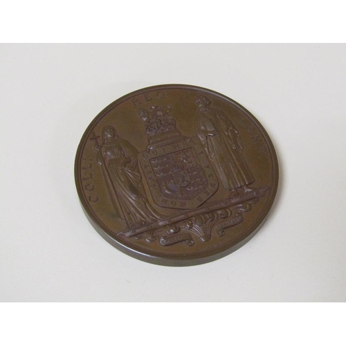 102 - A boxed 1871 Kings College London Jelf medal - by Wyon, 7.5cm diam.