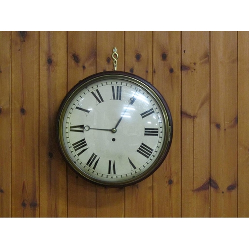 21 - An early 19c English fusee dial clock with 30cm diam. convex iron dial with Roman numerals and moon ... 