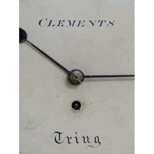 26 - A mid 19c English fusee dial clock, the 30cm diam. convex dial signed Clements, Tring (reputably fro... 