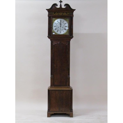 38 - A late 18c eight day longcase clock, the 30cm sq. brass dial signed C. Edward Gillett Manchester (Ch... 