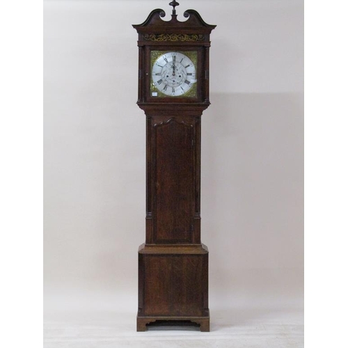 38 - A late 18c eight day longcase clock, the 30cm sq. brass dial signed C. Edward Gillett Manchester (Ch... 