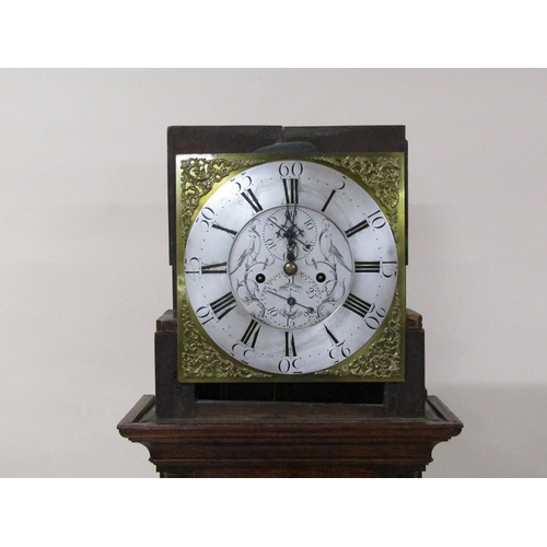 38 - A late 18c eight day longcase clock, the 30cm sq. brass dial signed C. Edward Gillett Manchester (Ch... 