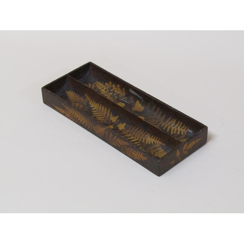 70 - A 19c fernware two compartment pen tray, 24cm w.