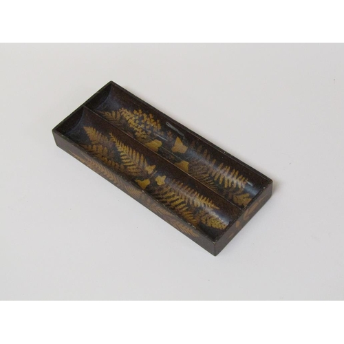 70 - A 19c fernware two compartment pen tray, 24cm w.