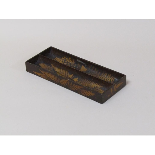 70 - A 19c fernware two compartment pen tray, 24cm w.