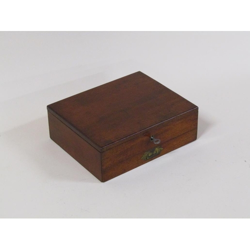 73 - An early 20c Reeves & Sons mahogany artists box, fitted, with locking base drawer, 21cm w, 17cm h.