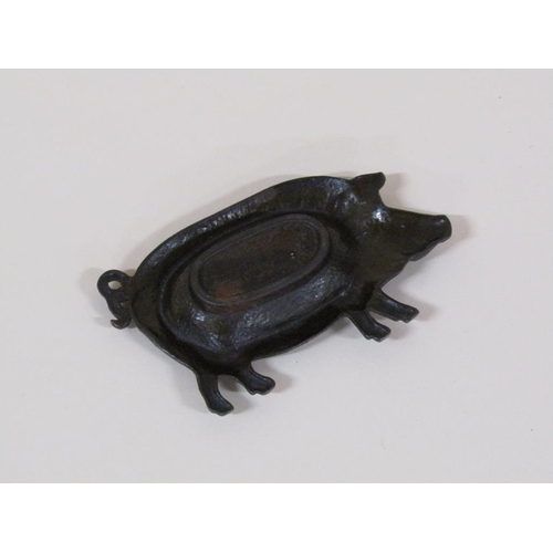 82 - A late Victorian cast iron trinket dish in the form of a boar, 13cm w.