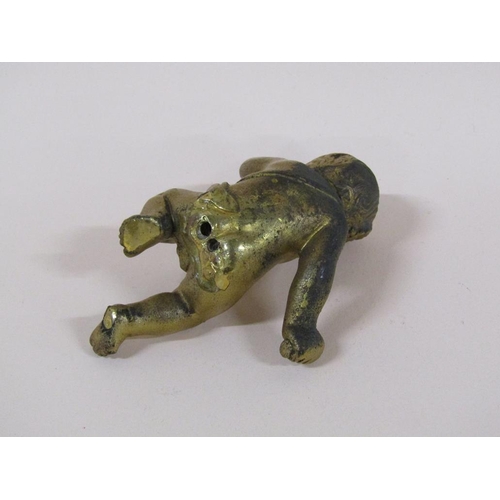 87 - A late Georgian gilt bronze figure of a cherub, 9cm h.