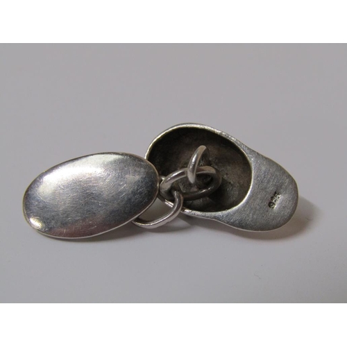 115 - A pair of sterling silver (stamped 925) jockey cap cufflinks.