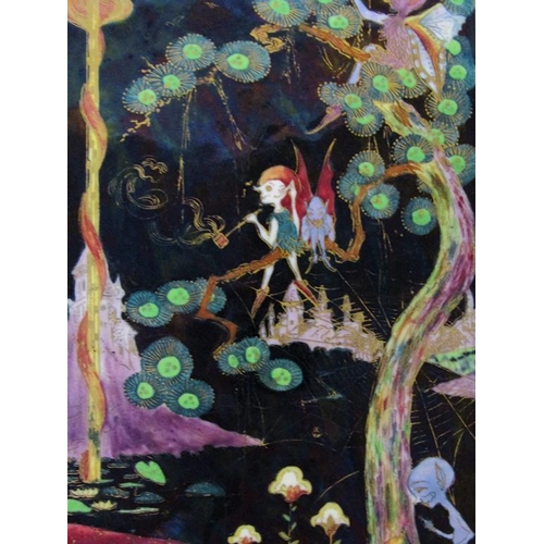 200 - A 1920's Wedgwood fairyland lustre 'Elves in a pine tree' plaque, designed by Daisy Makeig-Jones (18... 