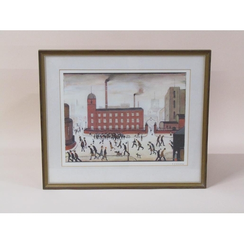 209 - L.S Lowry - Mill scene, limited edition print associated with the observer newspaper, signed in penc... 