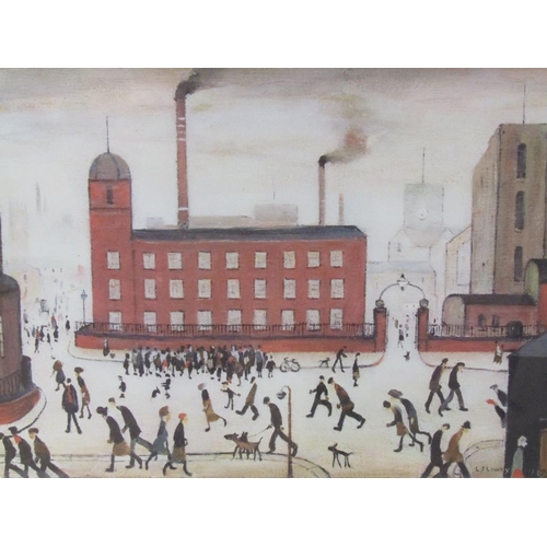 209 - L.S Lowry - Mill scene, limited edition print associated with the observer newspaper, signed in penc... 