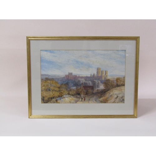 213 - Mono M.R 1857 - Durham cathedral, signed in mono, dated, watercolour, framed and glazed, 32cm x 50cm... 