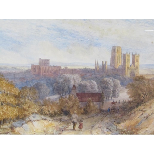 213 - Mono M.R 1857 - Durham cathedral, signed in mono, dated, watercolour, framed and glazed, 32cm x 50cm... 