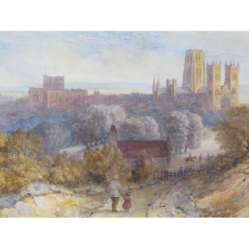 213 - Mono M.R 1857 - Durham cathedral, signed in mono, dated, watercolour, framed and glazed, 32cm x 50cm... 