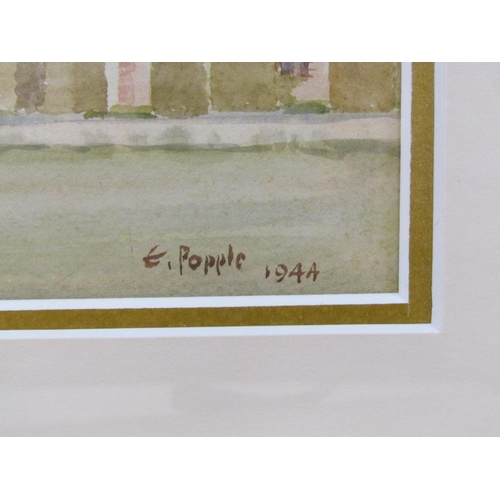 220 - E Popple 1944 - Ashridge, signed and dated 1944, watercolour, framed and glazed, 16.5cm x 26cm.