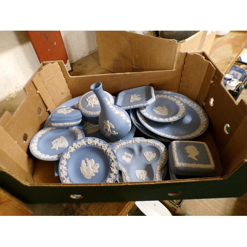 111 - BOX OF WEDGWOOD JASPERWARE