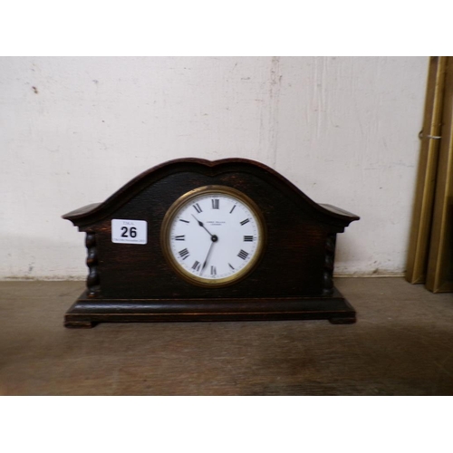 26 - EARLY 20c OAK MANTLE CLOCK - JAMES WALKER OF LONDON