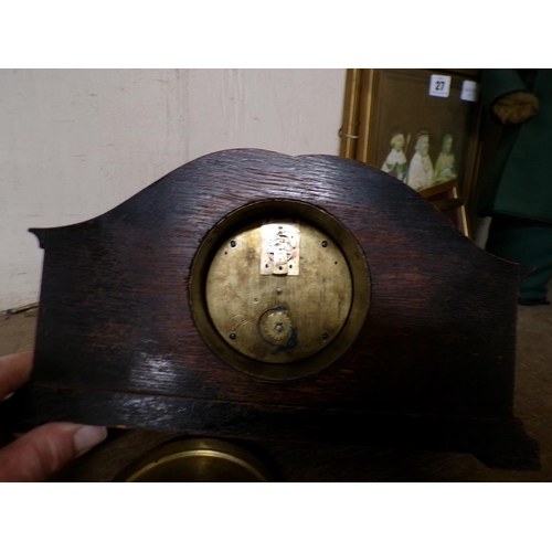 26 - EARLY 20c OAK MANTLE CLOCK - JAMES WALKER OF LONDON